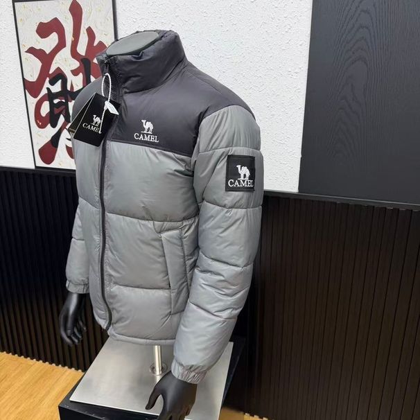 2025 Winter Warm Embroidered Couple Outdoor Thickened Puffer Men And Women Short Stand Collar Patchwork Cotton Jacket_viptrois.com