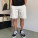 Men's Clothing Summer Casual Handsome White Work Shorts Men's Loose Trendy Brand Mid Length Pants High Street All Match 5 Point Pants_viptrois.com