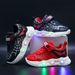 Kids' Light-Up Spiderweb Sneakers - LED Athletic Shoes With Reflective Details For Boys & Girls, Breathable Leather Casual Shoes_viptrois.com