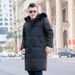 Men's Clothing Men's Plus Size Long Down Jacket With Detachable Fur Collar, Windproof Winter Coat For Extreme Cold Weather - Red/Black/Light Grey_viptrois.com