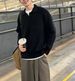 Men's Polo Neck Knit Sweater - Winter Casual Textured Pullover With Breathable Comfort_viptrois.com
