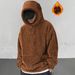 Men's Half-Zip Hooded Sweatshirt - Lightweight Long Sleeve Pullover For Casual & Streetwear, Breathable Polyester Blend_viptrois.com