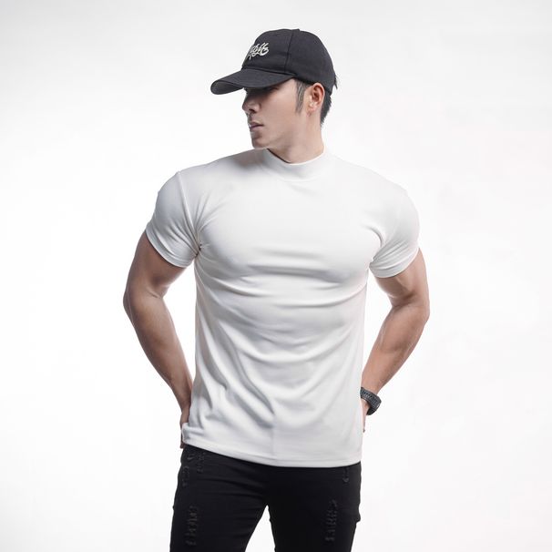 Men’s Clothing New Autumn And Winter Men's Sports Leisure Running Exercise Gym Warm Thick Double Sided German Velvet Solid Color Short Sleeved T Shirt_viptrois.com