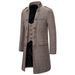 Loom Loom 2020 New Foreign Trade European Size Mid-Length Style Men's Two-Piece Herringbone Wool Trench Coat YF18_viptrois.com