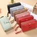 Coin Purse Smooth Zipper Press Button High Capacity Horizontal Multifunction Pocket Storage Delicate Sewing Long Fold Female Clutch Bag For Work_viptrois.com