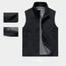 Men's Lightweight Windproof Vest Jacket - Breathable Workwear Sleeveless Zip-Up With Utility Pockets (Black/Khaki/Navy/Cream/Olive Green)_viptrois.com