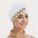 New Women's Linen Elastic Breathable Comfortable Side Diamond Headscarf Hat Baotou Hat_viptrois.com