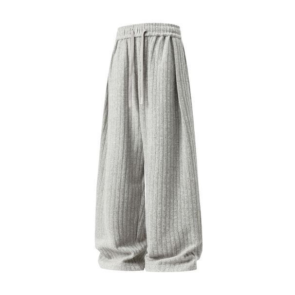 Monochrome Man- Fleece Loose Draped Casual Men Autumn New Heavyweight Texture Sweatpants Pleated Design Trendy Brand Long Pants_viptrois.com