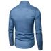 CT Spring Autumn Men's Casual Pocket Patchwork Cotton Slim Fit Long Sleeve Denim Shirt Men_viptrois.com
