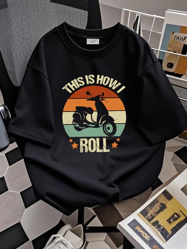 This Is How I Roll T Shirt Vintage Scooter Retro Style Moped Funny For Driver ID 2095 Stylish Slightly Summer Comfortable Graphic Fashion_viptrois.com