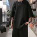 Men's Clothing Short Sleeved T Shirt Men's Casual Ins Summer Trend Loose Five Point Sleeve Clothes_viptrois.com