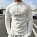 Men's Clothing Pure White Double Sided German Velvet Bottoming Shirt Men's Autumn And Winter Half High Collar Sweatshirt Sports Fitness Training Suit_viptrois.com