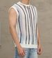 Summer New Knitted Vest Men's Hollow European And American Striped Ice Silk Breathable Vest T Shirt Trendy Foreign Trade Cross Border Wholesale_viptrois.com