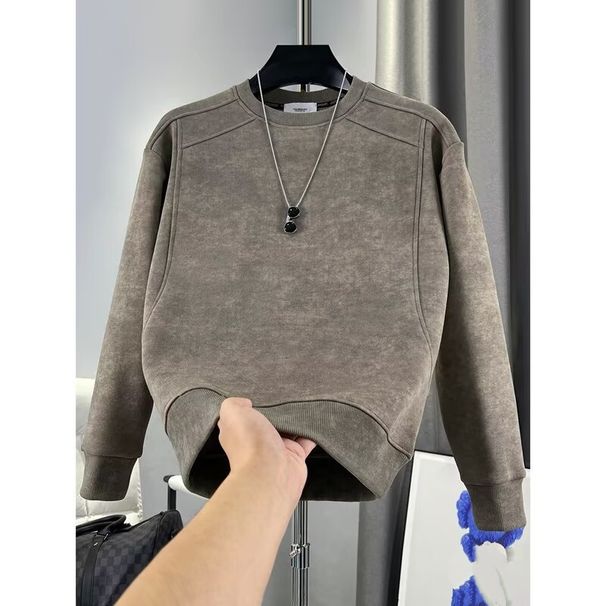 Men's Tie-Dye Fleece-Lined Hoodie – Oversized Streetwear Pullover With Thermal Lining (Black/White/Gray Gradient)_viptrois.com