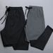 Men's Clothing New Two Piece Sports Trousers Men's Quick Drying Elastic Basketball Training Summer New Thin Fitness Running Casual Pants_viptrois.com