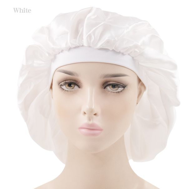 New Oversized Satin Round Hat Elastic Wide Brim Sleeping Hat Solid Color Chemotherapy Hat Factory Direct Sales_viptrois.com