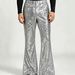 Men's Disco Sequins Flare Pants, 70s Retro Glitter Wide Leg Bell Bottoms For Stage Performance & Party, Silver Gold Black_viptrois.com