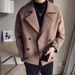 Trendy Brand Autumn And Winter New Men's Short Trench Coat Korean Version Of British Casual Internet Celebrity Warm Woolen Coat Men_viptrois.com