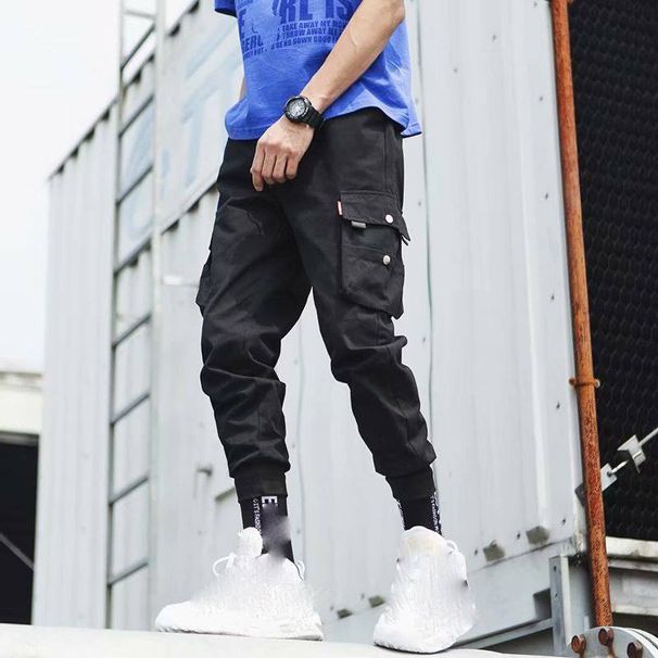 Men's Clothing Spring Casual Pants Loose Large Size Overalls Casual Drawstring Sports Pants_viptrois.com