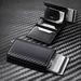 New Crazy Horse Leather Men's Wallet Automatic Pop Up Credit Card Box Ultra Thin RFID Anti Theft Card Holder Metal Card Holder_viptrois.com