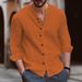 2026 High-quality Spring And Autumn Asian Men's Retro Cotton And Linen Casual Loose Solid Color Long Sleeved Shirt_viptrois.com
