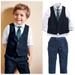 Baby Clothing Boy and gentleman suit shirt + tie + vest + trousers 4-piece set_viptrois.com