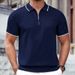 Men's Clothing Summer New Zipper Knit Casual Business Polo Shirt Men SY0043_viptrois.com