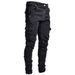Men's Clothing Men's Slim Fit Cargo Jeans With Side Pockets - Stretch Denim Pants For Streetwear & Casual Style (Black, Light Blue, Light Grey)_viptrois.com
