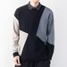 Autumn/Winter Men's Sweater Casual Knitted Sweater Splicing Shirt Collar Thickened Bottom Shirt_viptrois.com