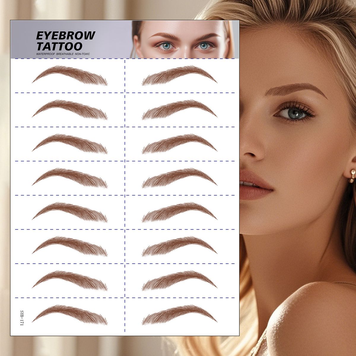 Eyebrow Stencils New 6D Eyebrow Stickers Simulation Eyebrow Water Transfer Lazy Waterproof Makeup Embroidery Eyebrow Tattoo Stickers_viptrois.com
