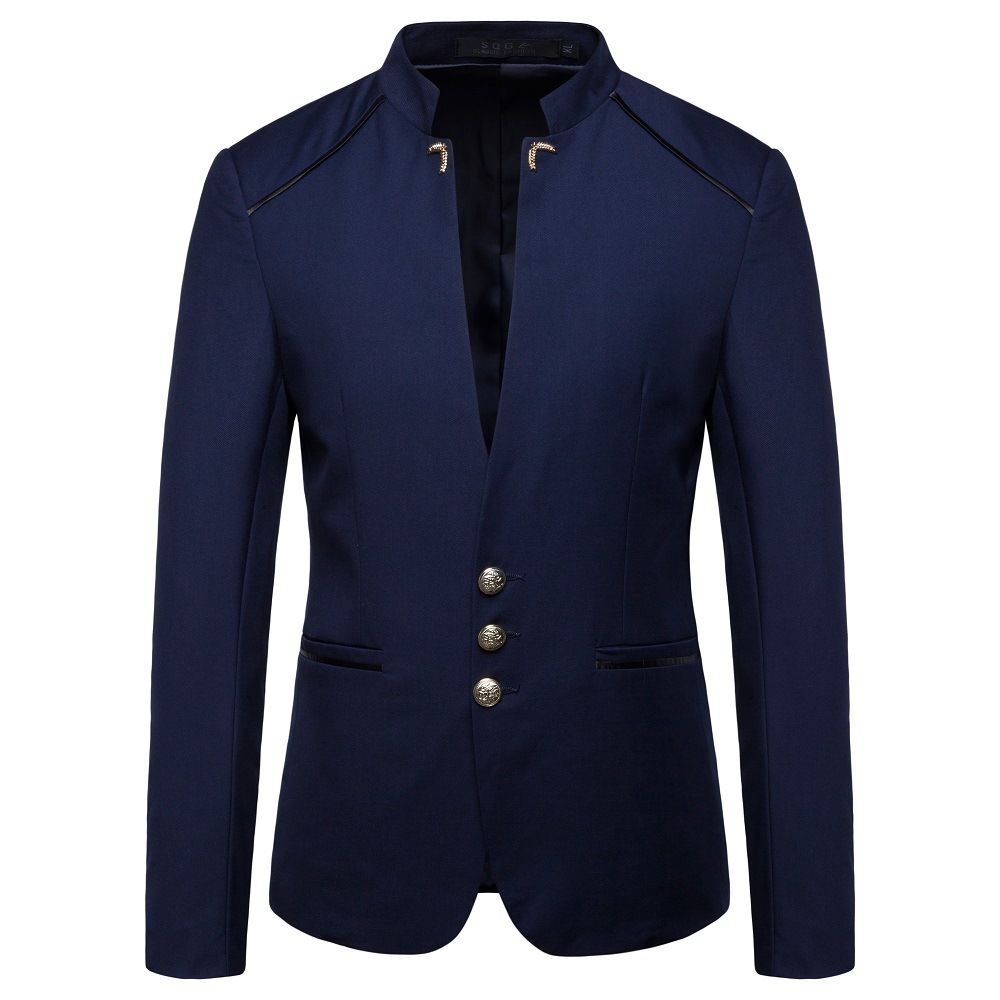 2025 Spring New Men's Fashion Trend Metal Small Suit Button Decoration Blazer_viptrois.com
