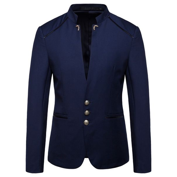 2025 Spring New Men's Fashion Trend Metal Small Suit Button Decoration Blazer_viptrois.com
