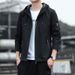 Autumn Hooded Youth Trend, Black Workwear Top, Loose Casual Jacket, Men's Spring And Autumn Styles_viptrois.com