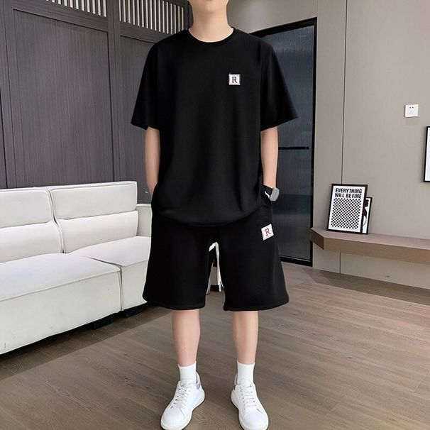 Men's Clothing Men's Casual Loose T-Shirt Breathable Short Sleeved Summer Fashion Style Sportswear Set For Formal & Casual_viptrois.com