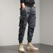 Men's Trendy Multi Pocket Cargo Pants Harem Style Loose Fit Casual Long Trousers Style Mid Waist Polyester_viptrois.com