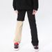 Men’s High-Street Ripped Jeans – Black & White Contrast Slim-Fit Flared Pants With Distressed Detailing_viptrois.com