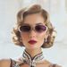 New Fashion Metal Frame Oval Small Frame Anti Ultraviolet Sunglasses For Men And Women Concave Shape Photo Sunglasses_viptrois.com