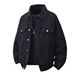Men's Clothing Loose White Denim Jacket Men's Basic Simple Solid Color Versatile Cardigan Black Vibrato Autumn And Winter Thick Men's Jacket_viptrois.com