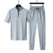Men's Clothing Sports Suit Short Sleeved Trousers Sportswear Breathable Running Fitness Clothes Two Piece Suit_viptrois.com
