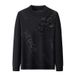 Autumn Winter Jacquard New Trendy Knitted Loose Thickened Sweater Men's Half Fleece Lined Round Neck Base Shirt_viptrois.com