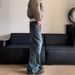 Men's Clothing Retro Washed Old Niche Printed Jeans Men's Spring New Loose Design Straight Pants_viptrois.com