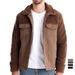 "Men's Patchwork Lambswool Jacket – European-Sized Autumn & Winter Coat With Casual Cross-Border Style (Black/Khaki/Green/Dark Blue, S-XXL)"_viptrois.com