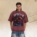 Washed American Casual Daily T-Shirt For Men And Women, Loose Fit, Drop Shoulder, Pure Cotton, Short Sleeve, Red_viptrois.com