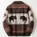 Loom Foreign Trade Men's Clothing European And American Retro Jacquard Knitwear Autumn Winter Thickened Cardigan_viptrois.com
