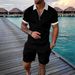 Men's Clothing 3D Printed Zipper Short Sleeved Polo Shirt Large Size Casual Suit Lapel Men's Shorts_viptrois.com