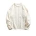 Pure Hanlu Round Neck Loose Cable Knit Men's Autumn Winter New Couple Solid Color Casual Versatile Knitted Sweater Jacket_viptrois.com