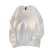 Autumn New Men's Plus Size Hoodie Round Neck Loose Letter Jacquard Youth Top Long Sleeved Base Shirt_viptrois.com