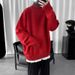 Loom Autumn Wint Hong Kong Style Inn Men Korean Vsion Loose Trendy High Neck Knitted Casual Vsatile Solid Color_viptrois.com