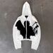 Gothic Zipper Hooded Cardigan – Unisex Halloween & Streetwear Knit Sweater (Black/White/Grey, S-XL)_viptrois.com