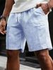 Men's Striped Drawstring Sweatpants Simple Five Point Casual Shorts Spring/Summer Collection_viptrois.com